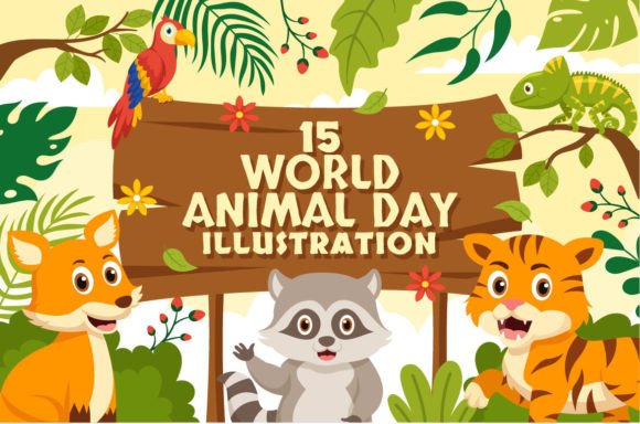 15 World Animal Day Illustration: Engaging Vector Assets