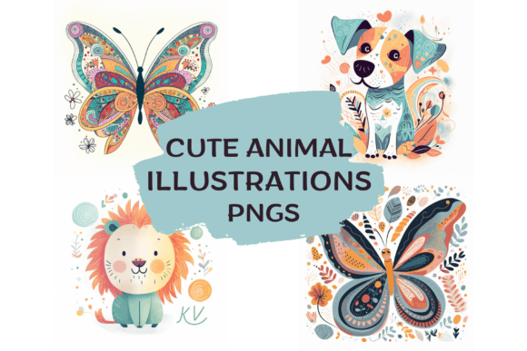 Adorable Design Assets: Cute Animal Illustration PNGs