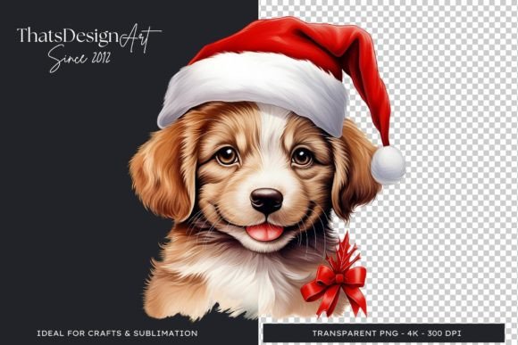 Adorable Dog Christmas Clipart: Festive PNGs for Crafters