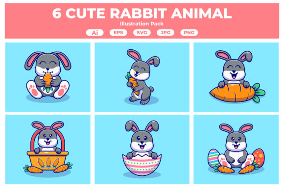 Adorable Vectors: The Cute Rabbit Animal Collection