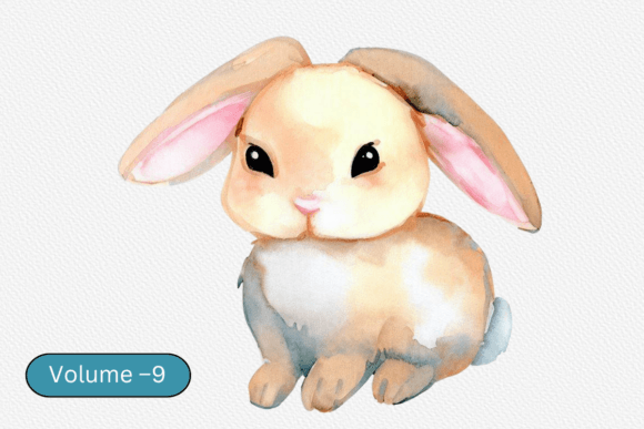 Bunny Watercolor Animal Baby Volume 9: A Designer's Guide