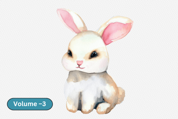 Charming Watercolor Clipart Rabbit Baby Animal for Creative Projects