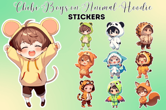 Chib Boys on Animal Hoodie Stickers: A Designer's Cute Asset