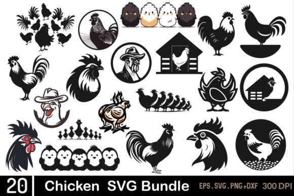 Chicken SVG Bundle: Farm Animal SVG for Creative Projects