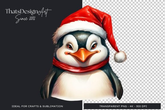 Cute Penguin Christmas Animal Clipart for Festive Designs