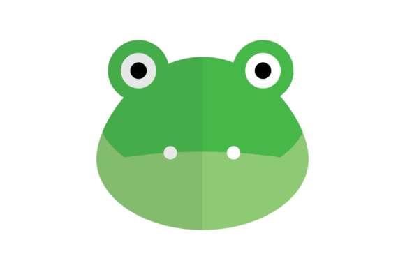 Frog Animal Head Flat Illustration: A Modern Design Asset