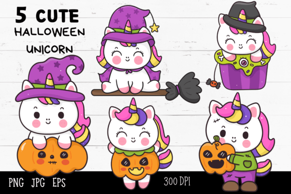 Halloween Unicorn Clipart: Whimsy for Modern Design
