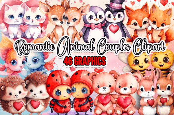 Romantic Animal Couples Clipart: A Designer's Go-To Asset