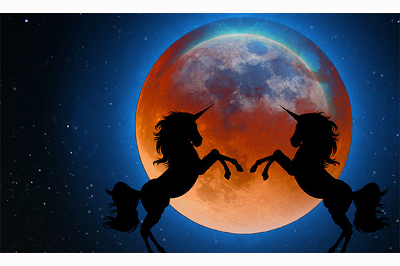Unicorn Horses Animal Dark Night Moon: A Design Asset for Dreamers