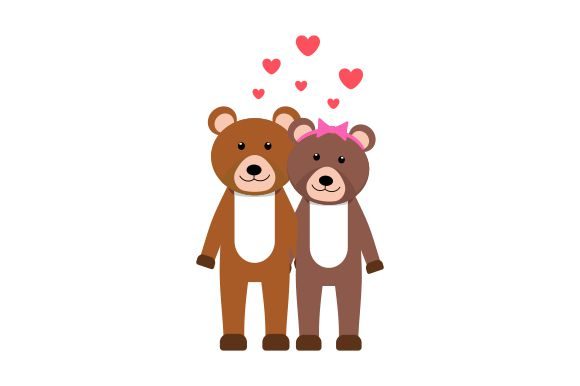 Valentine's Day Animal Couple Bear Flat: A Designer's Playful Asset