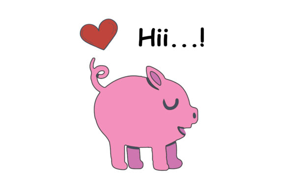 Valentines Kissing Animal Oink Pig: A Playful Design Asset