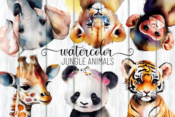 Watercolor Jungle Animal Illustrations for Creative Projects