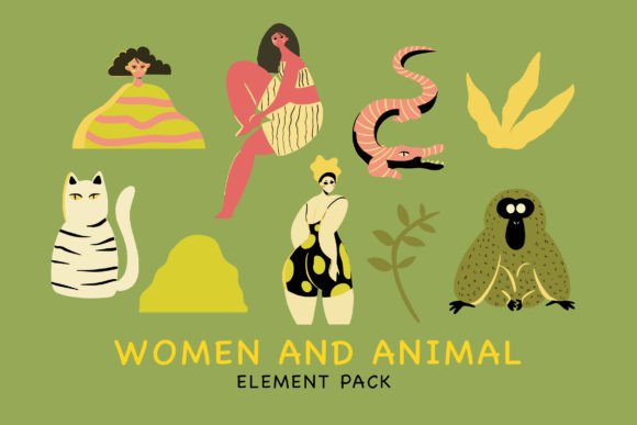 Women and Animal Illustration Pack: A Designer's Go-To Asset